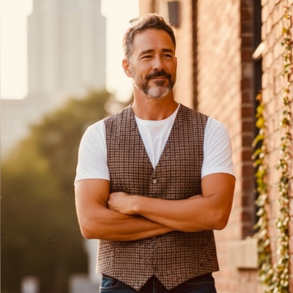 Vintage NOS Paul Fredrick 1998 Wool Vest Mens Houndstooth Plaid brown  Size 42